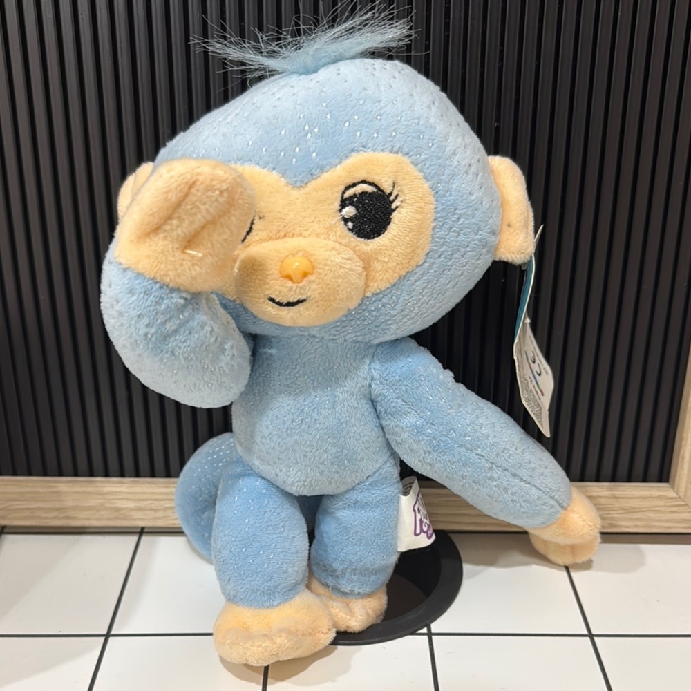 Fingerlings Baby Blue Monkey Sparkly Plush With Poseable Arms